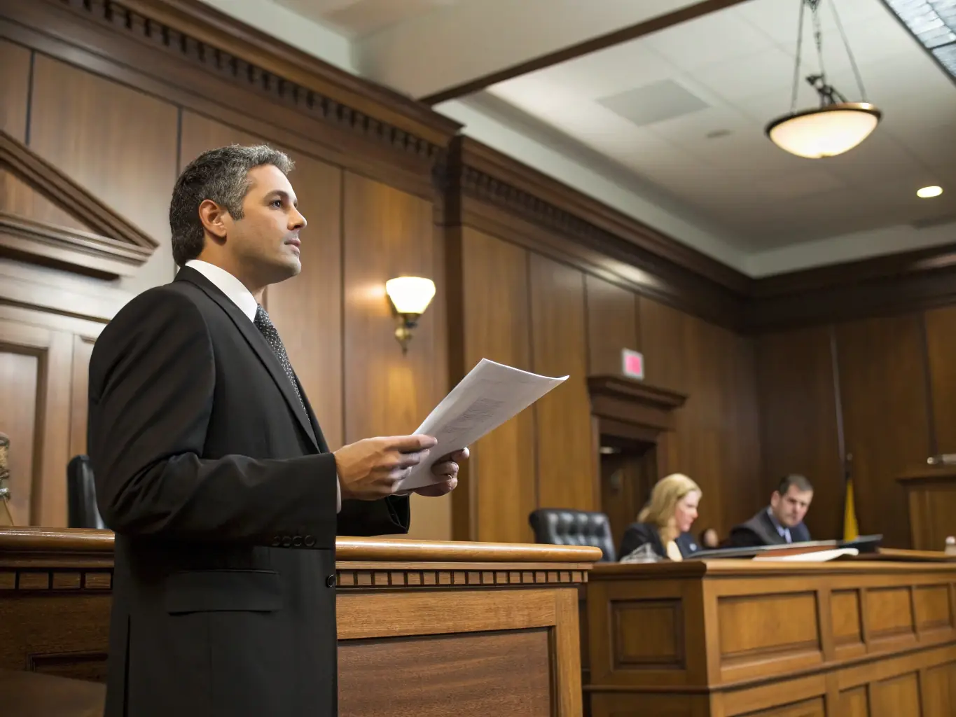 A lawyer is confidently addressing the Workers’ Compensation Appeal Tribunal (WCAT), presenting medical evidence and legal arguments to support their client's case.
